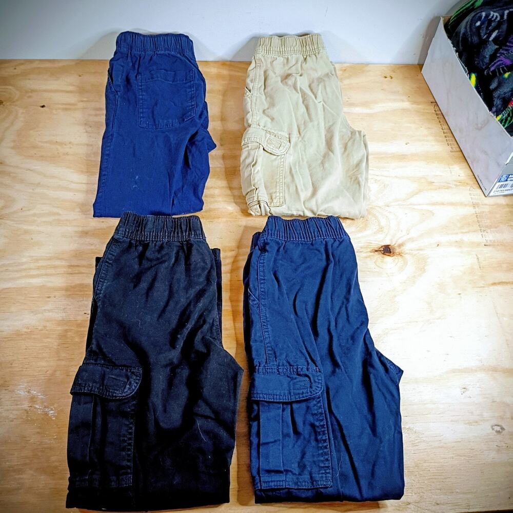 Lot of 4 The Children’s Place Boys Cargo Jogger Pants Size 10 Navy Black Khaki